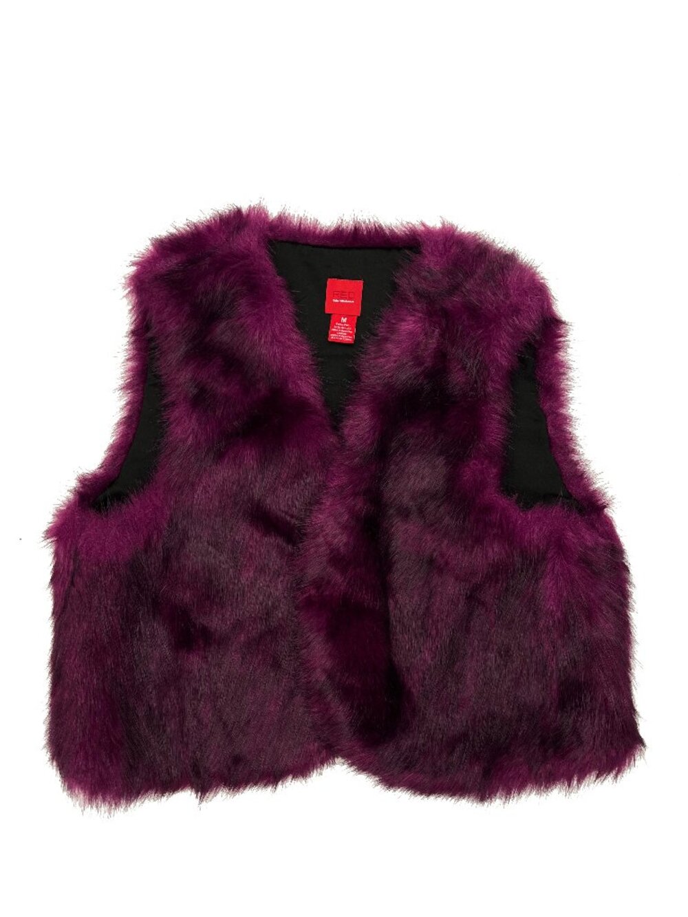 Red Saks Fifth Avenue Faux Fur Vest Womens M